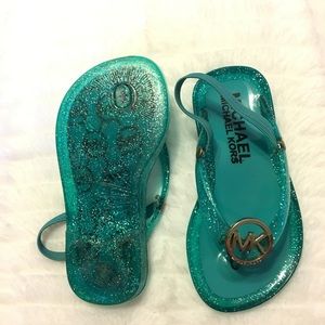 Michael Kors Girls Sparkle Jelly Flip Flops